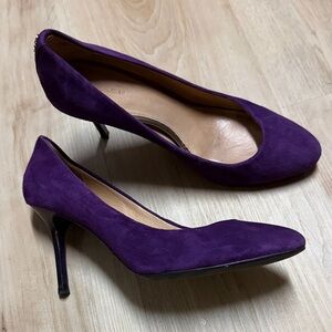Coach Deep Purple Suede Heels